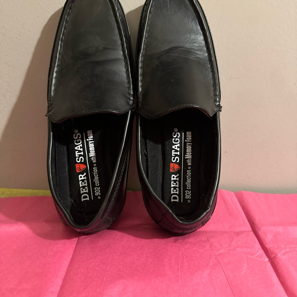 Deer Stags Men's Elegant Black Loafers Leather 8M